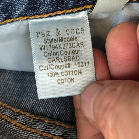 Rag & Bone Women's Jeans Size 29 Retro 70s Flare Frayed Hem Cropped Casual Blue - Picture 10 of 16